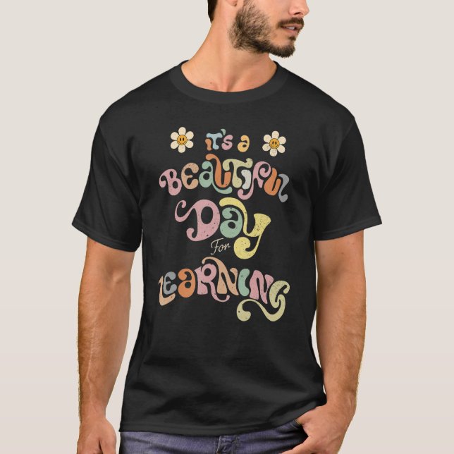 T-shirt C'est une belle journée pour apprendre Retro Teach (Devant)