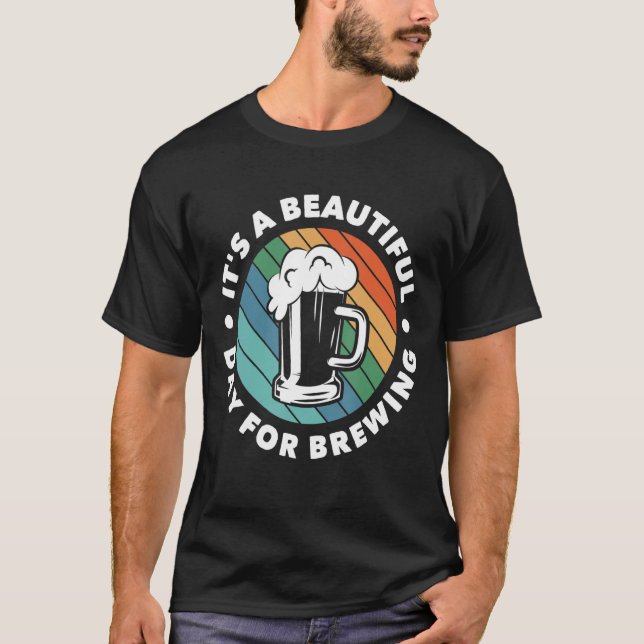T-shirt C'est une belle journée pour brasser du malt brun (Devant)