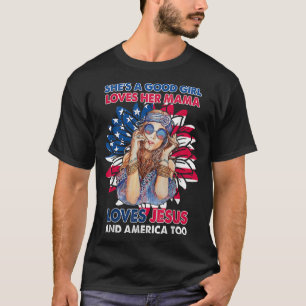 T-shirt C'Est Une Bonne Fille Aime Sa Mère Aime Jésus Et