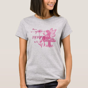 T-shirt C'est une fille ! Fée champignon et fleur future m
