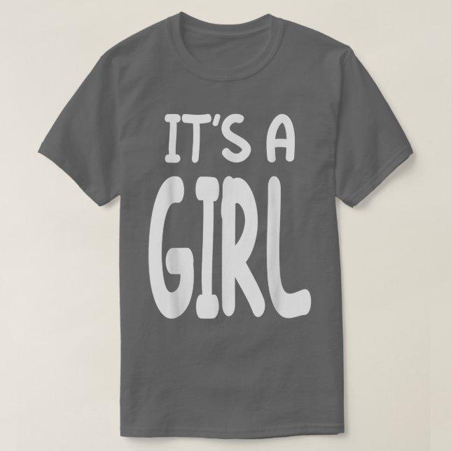 T-shirt C'est une fille rose Fille Bébé Révélation de genr (Design devant)