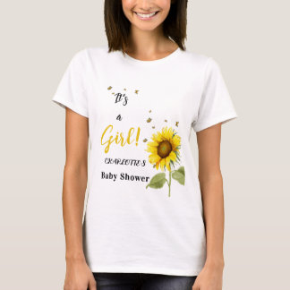 T-shirt C'est une fille ! Tournesol avec famille des papil