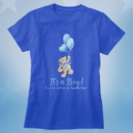 T-shirt C'est une grossesse d'un garçon, mois de grossesse