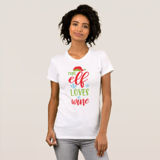 T-shirt Cet elfe adore le vin