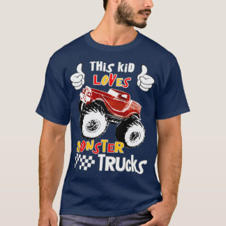 T-shirt Cet Enfant aime les camions monstres