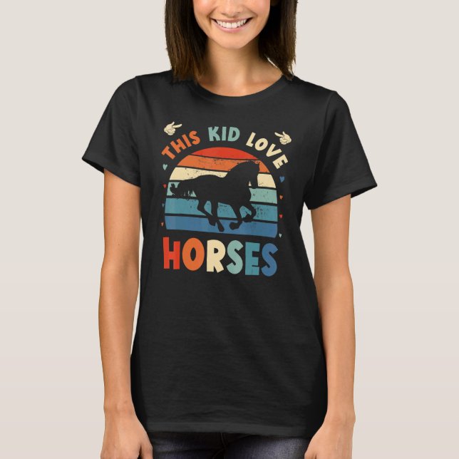 T-shirt Cet Enfant Aime Les Chevaux Équitation Rider Ranch (Devant)