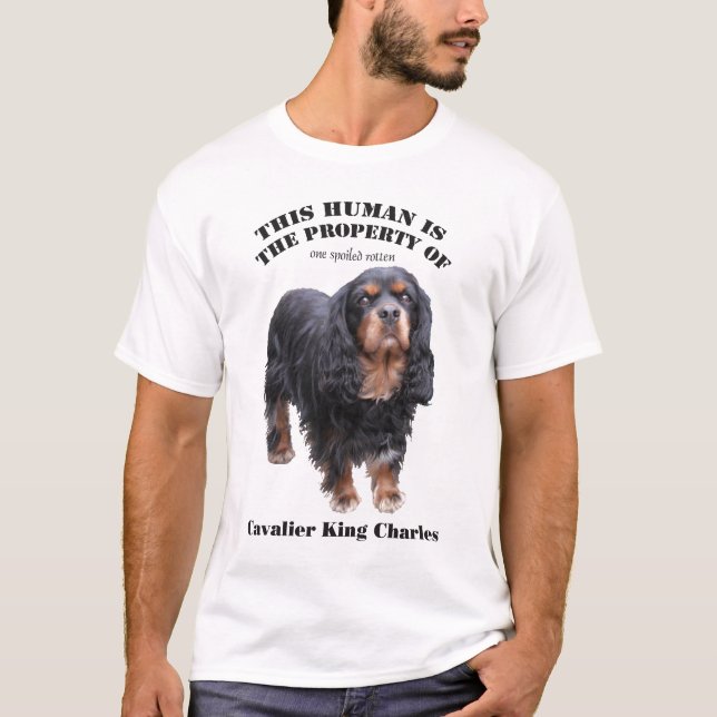 T-shirt Cet humain est la propriété de : cav noir et (Devant)