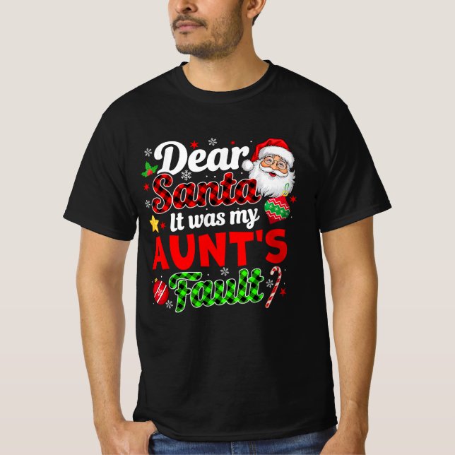 T-shirt C'était la faute de ma tante Noël de famille drôle (Devant)