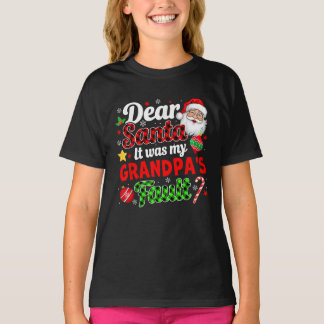 T-shirt C'était la faute de mon grand-père Noël amusant de