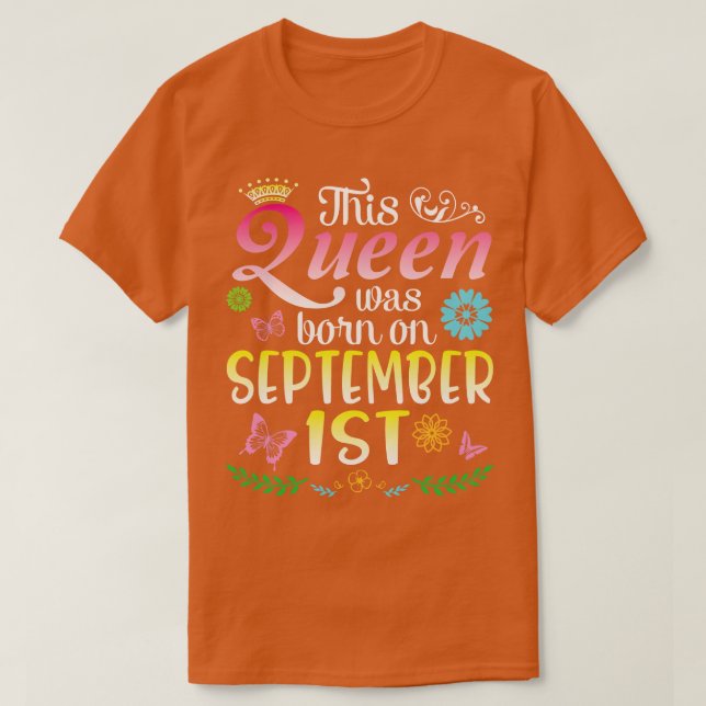 T-shirt C'Était Né Le 1Er Septembre Joyeux Anniversaire À  (Design devant)