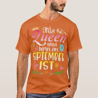 T-shirt C'Était Né Le 1Er Septembre Joyeux Anniversaire À 