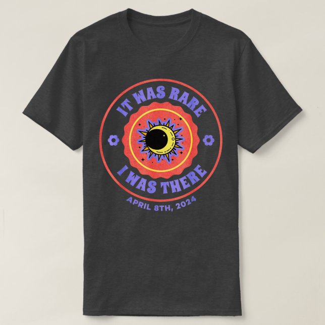 T-shirt C'était rare que j'étais là à l'éclipse 2024 (Design devant)