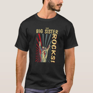T-shirt Cette Big Sister Rocks Vintage Retro Concert Les a