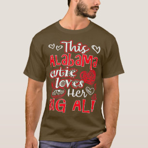 T-shirt Cette Cutie De L'Alabama Aime Son Big Al Fun Footb