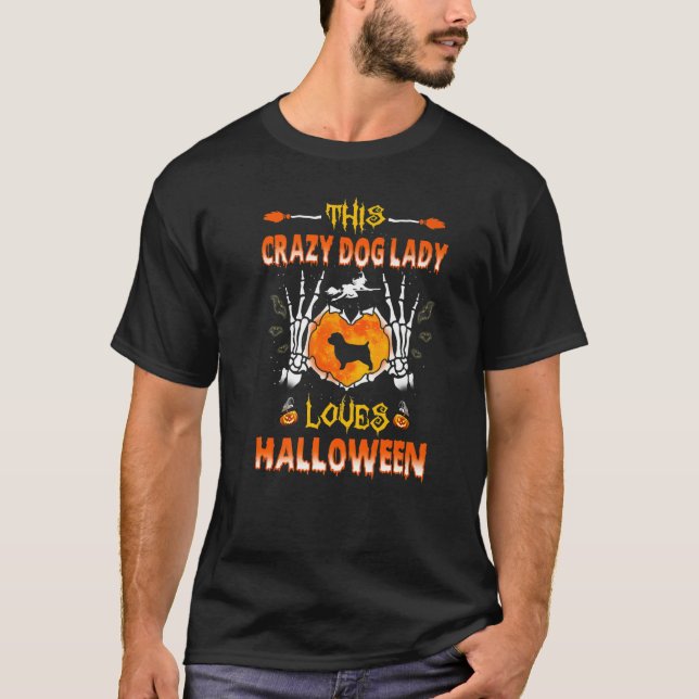 T-shirt Cette Dingue Dame Norfolk Terrier Aime Hallowee (Devant)