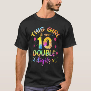 T-shirt Cette Fille 10E Anniversaire Teinture Double Chiff