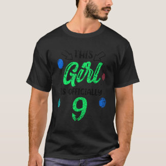 T-shirt Cette Fille A Officiellement 9 Ans Anniversaire G