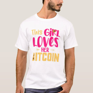 T-shirt Cette Fille adore son Bitcoin Crypto Devise Dames