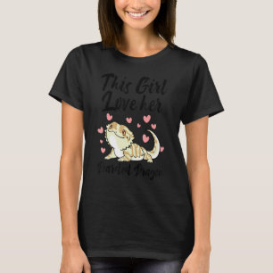 T-shirt Cette fille adore son lézard dragon barbu Ani mign
