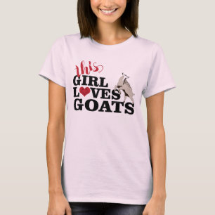 T-shirt Cette fille aime chèvres Laitier chèvre NO Horns