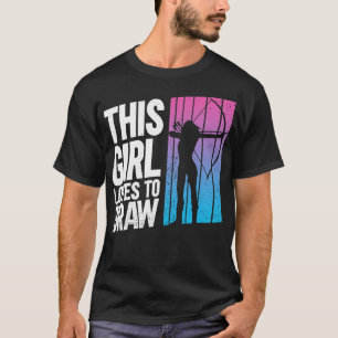 T-shirt Cette Fille Aime Dessiner Un Archer En Tir À L'Arc