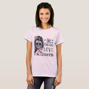 T-shirt Cette fille aime Halloween
