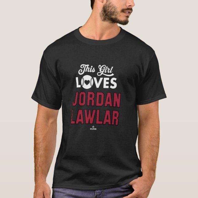 T-shirt Cette fille aime Jordanie Lawlar Arizona Baseball  (Devant)