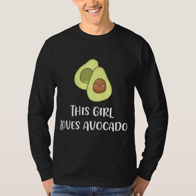 T-shirt Cette Fille Aime L'Avocado Amoureux Fruit Vegan Gi (Devant)