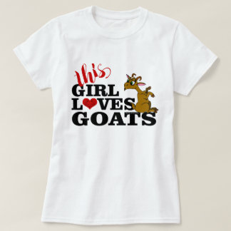 T-shirt Cette Fille Aime Les Chèvres Assis Cartoon Chèvre