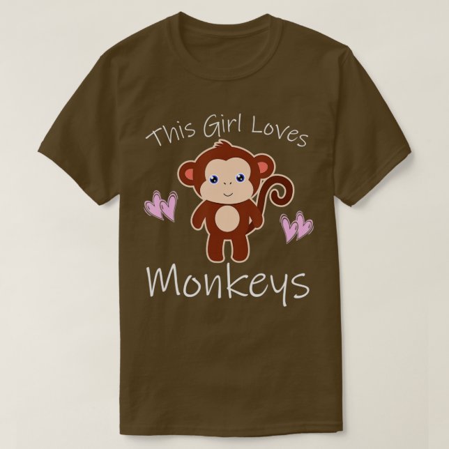 T-shirt CETTE FILLE AIME LES SINGES Drôle Citation mignonn (Design devant)