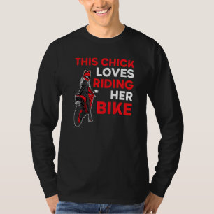 T-shirt Cette Fille Aime Rouler À Vélo Motorcycle Rider