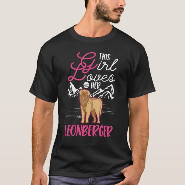T-shirt Cette fille aime sa fille Leonberger (Devant)