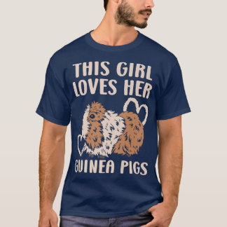 T-shirt Cette Fille Aime Sa Guinée Chiens Rodent Pet Cavy 