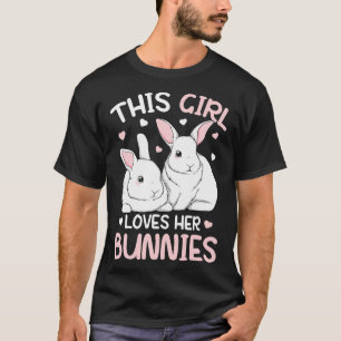 T-shirt Cette Fille Aime Ses Lapins Lapin Amour Lapin Fill