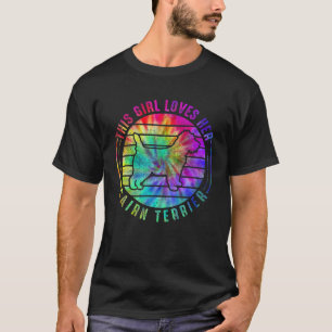 T-shirt Cette Fille Aime Son Caire Terrier Tie Dye Chien A