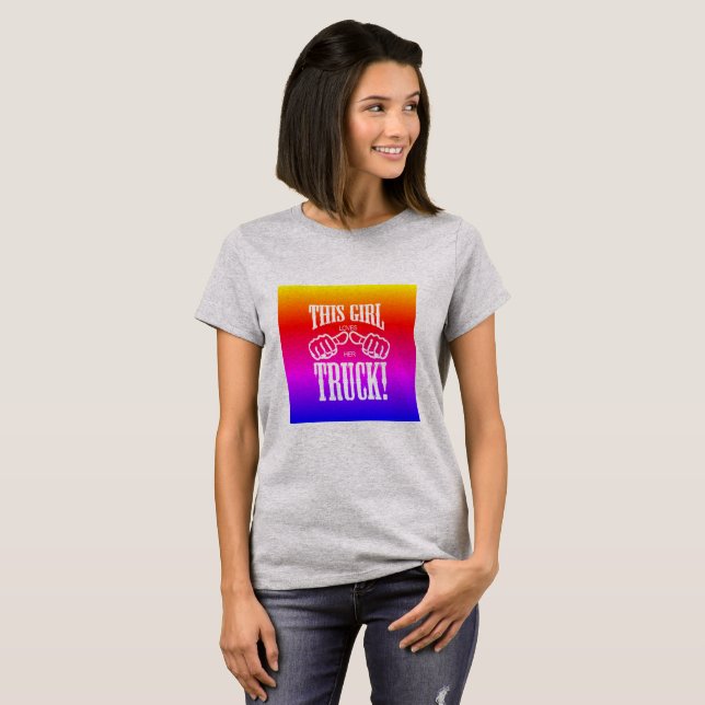 T-shirt Cette Fille Aime Son Camion (Devant entier)