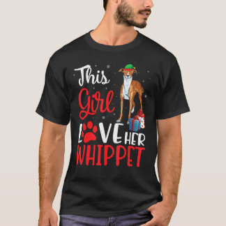 T-shirt Cette fille aime son hippet chien Noel costume Chr