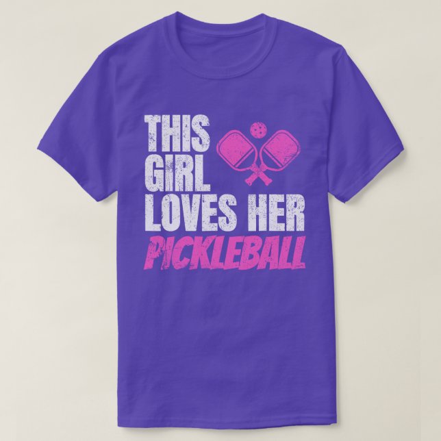 T-shirt Cette Fille Aime Son Pickleball (Design devant)