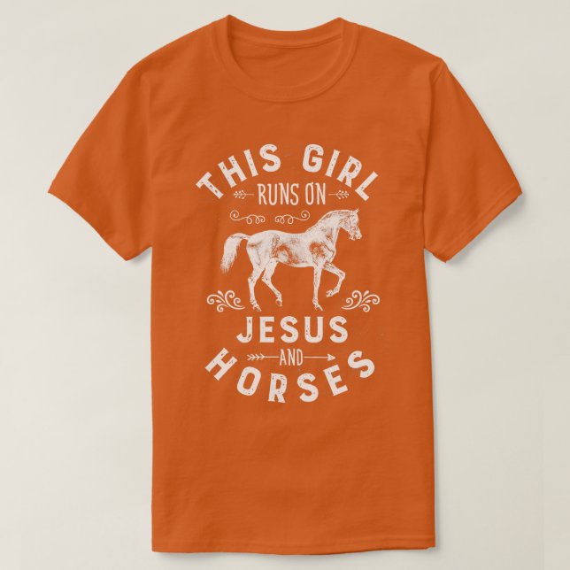 T-shirt Cette Fille Coule Sur Jésus Et Cheval Équitation R (Design devant)