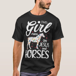 T-shirt Cette Fille Coule sur Jésus Et Chevaux Le Cheval L