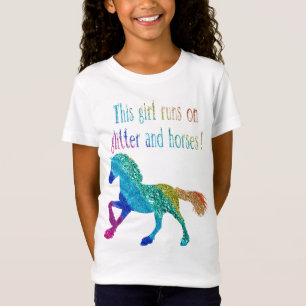T-Shirt Cette fille court sur la Parties scintillant et le