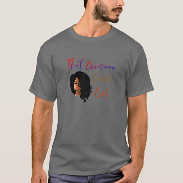 T-shirt Cette fille créole de Louisiane (Devant)
