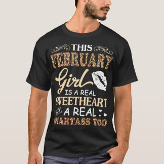 T-shirt Cette Fille De Février Est Une Véritable Amoureuse