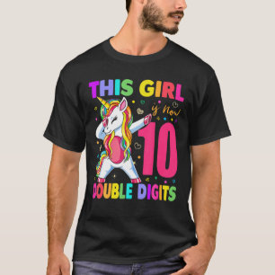 T-shirt Cette Fille Est Maintenant 10 Chiffres Double 10E
