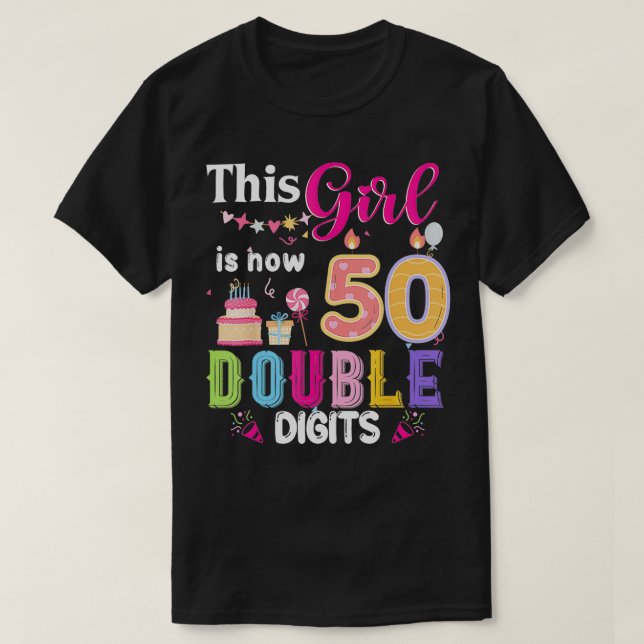 T-shirt Cette Fille Est Maintenant 50 1974 Ans Double Chif (Design devant)