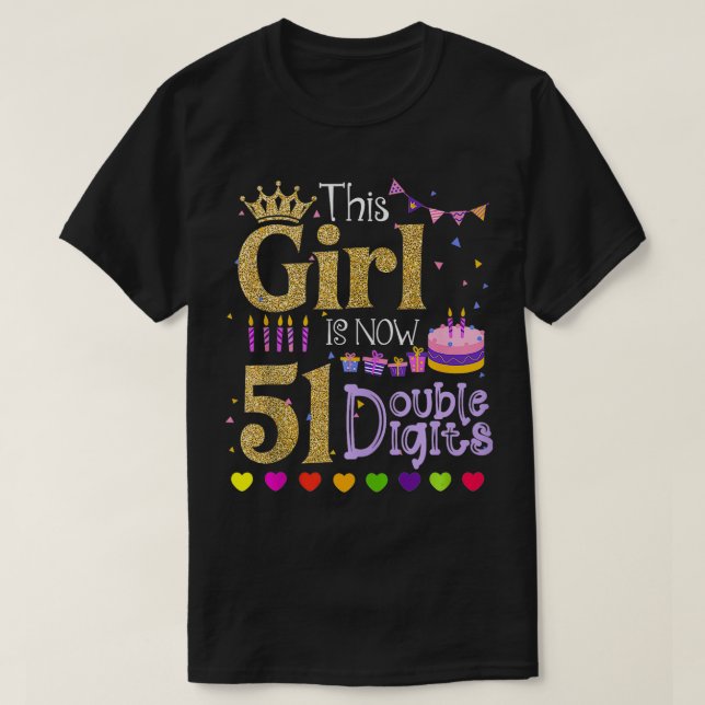 T-shirt Cette Fille Est Maintenant 51 1973 Ans Double Chif (Design devant)