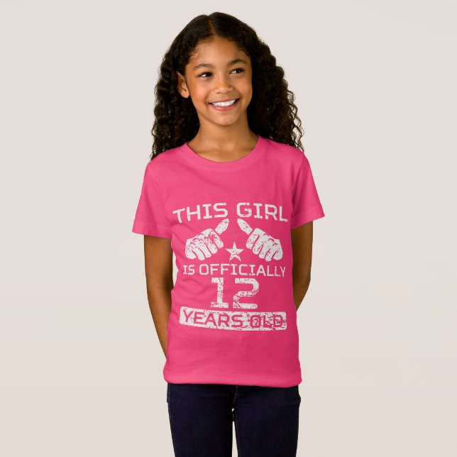 T-Shirt Cette fille est officiellement 12 années (Devant entier)