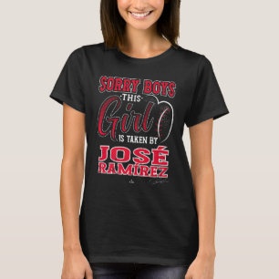 T-shirt Cette fille est prise par Jose Ramirez Cleveland M