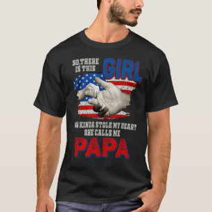 T-shirt Cette Fille Qui M'A Volé Le Coeur M'Appelle Papa A