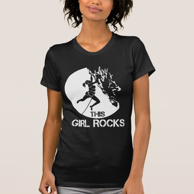 T-shirt Cette Fille Rocks Escalade Carabiner Grimper (Devant)